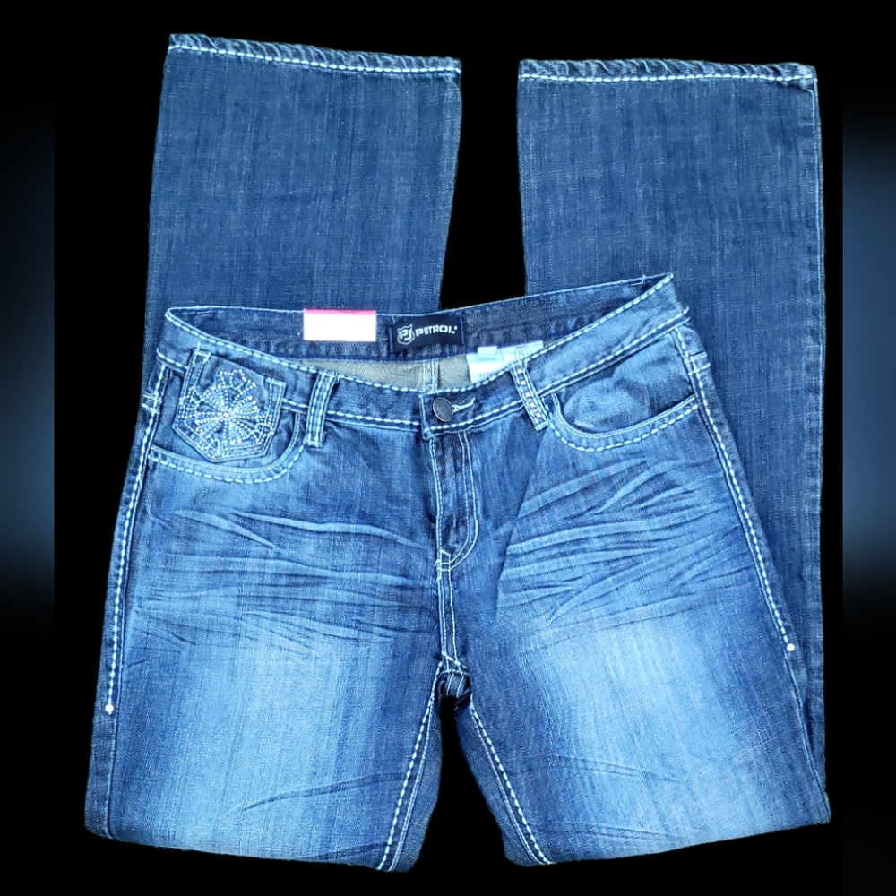 Petrol Denim Blue Jeans, Size 10/31x34